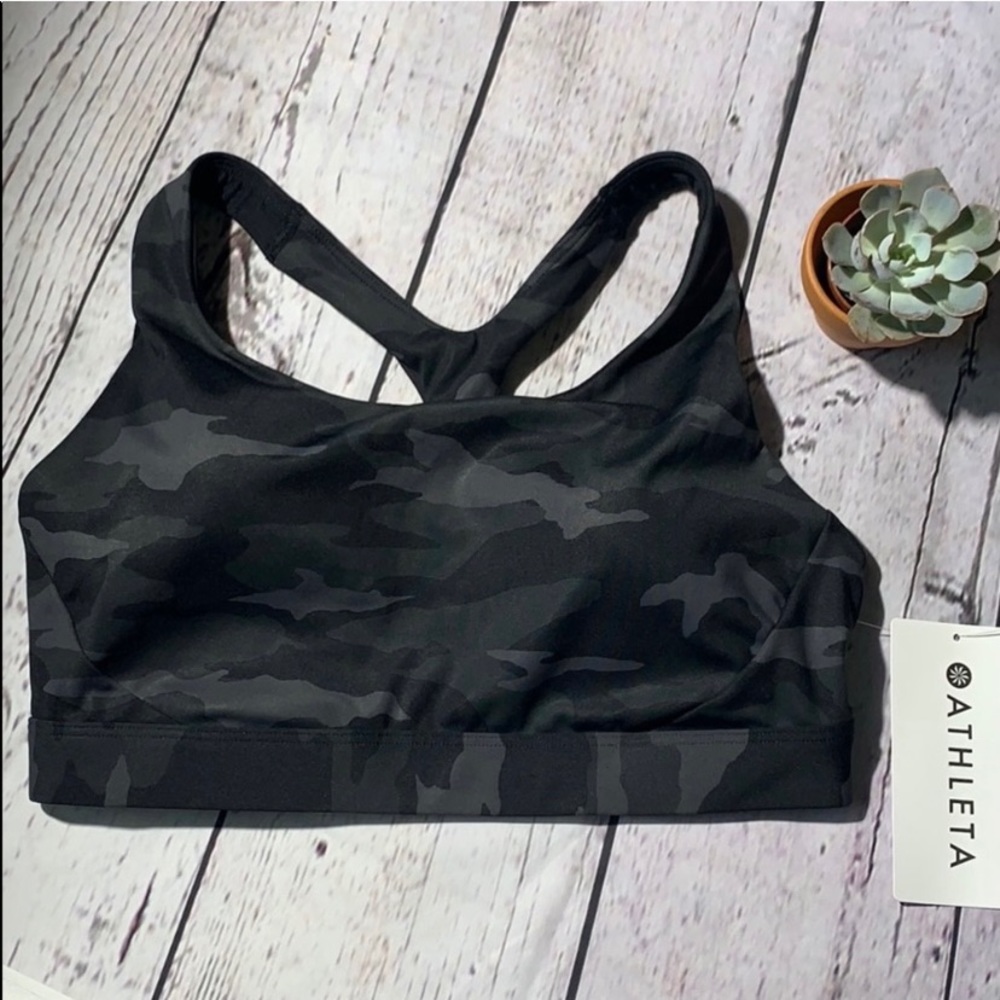 Athleta Black Camo Bra Top
